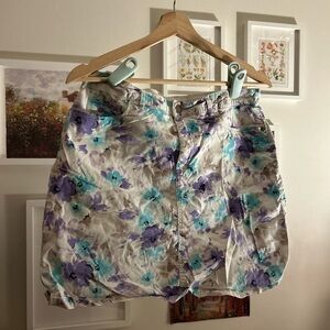 Croft & Barrow Floral Skirt with Purple and Blue Accents
